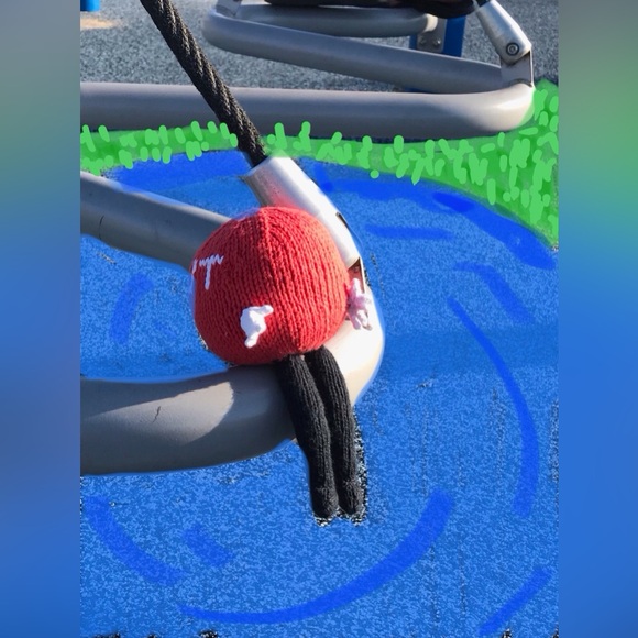 Handmade Knit Wipeout Inspired Ballsy Character Plush Decor TV Show OOAK - Picture 11 of 11